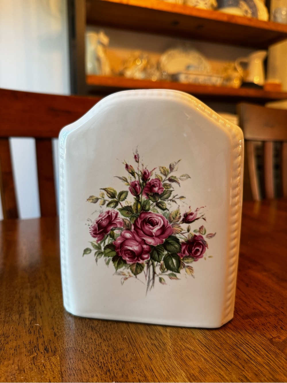 Vtg VB Athena Ceramic Rose Rhapsody  Tissue Box Cover  90s Cottage Core